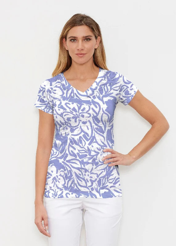 women's tops for beach outingsSummer Breeze Perri (8164) ~ Signature Cap Sleeve V-Neck Shirt