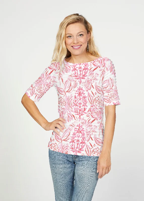 women's tops for those who want to elevate their everyday wear with chic and elegant piecesScarlett (8052) ~ Banded Elbow Sleeve Boat Neck Top