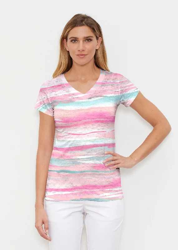 women's tops for those who want to create stylish and put-together outfits without spending a fortuneSand Dunes Pink (16250) ~ Signature Cap Sleeve V-Neck Shirt