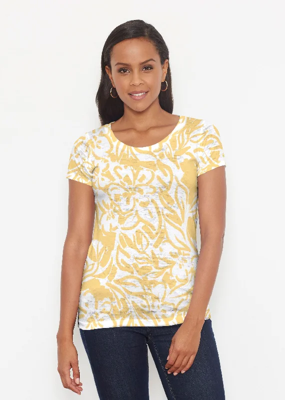 women's tops for those who want to wear pieces that are both comfortable and stylishSummer Breeze Golden (8169) ~ Short Sleeve Scoop Shirt