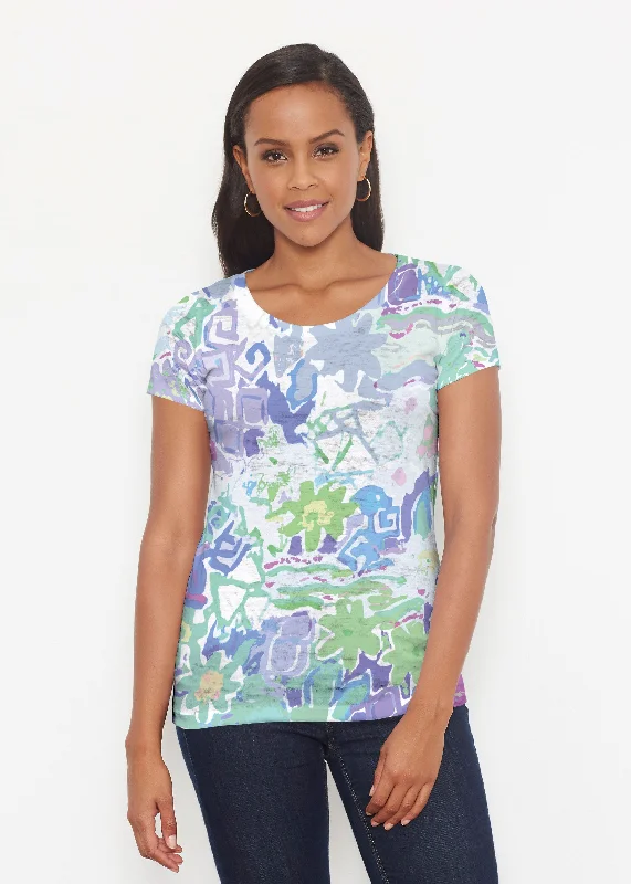 elegant women's topsFloral Graffiti (19210) ~ Short Sleeve Scoop Shirt