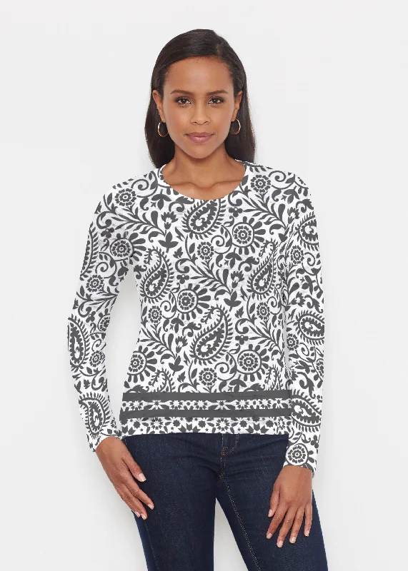 striped women's topsVictoria (14301) ~ Signature Long Sleeve Crew Shirt