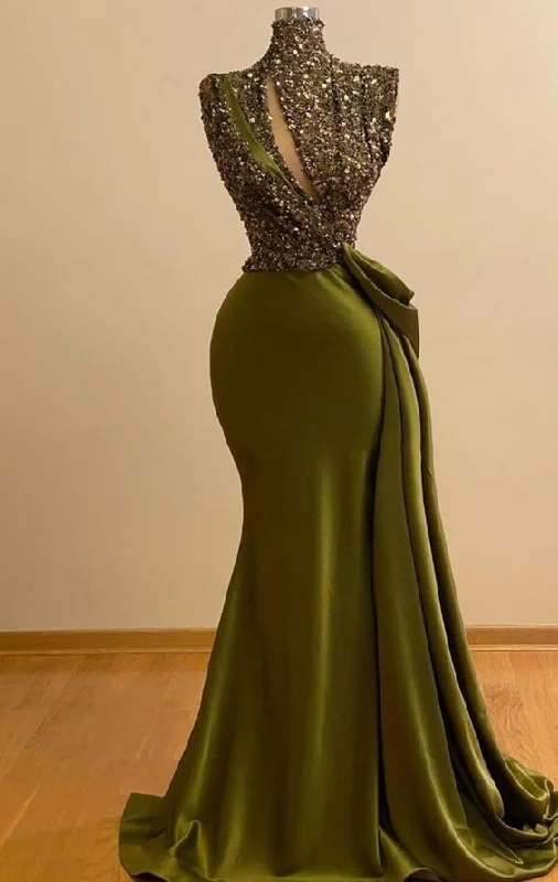 Formal Dress Rental ServicesHigh neck vintage evening dresses long sparkly vintage elegant evening gowns  Y390