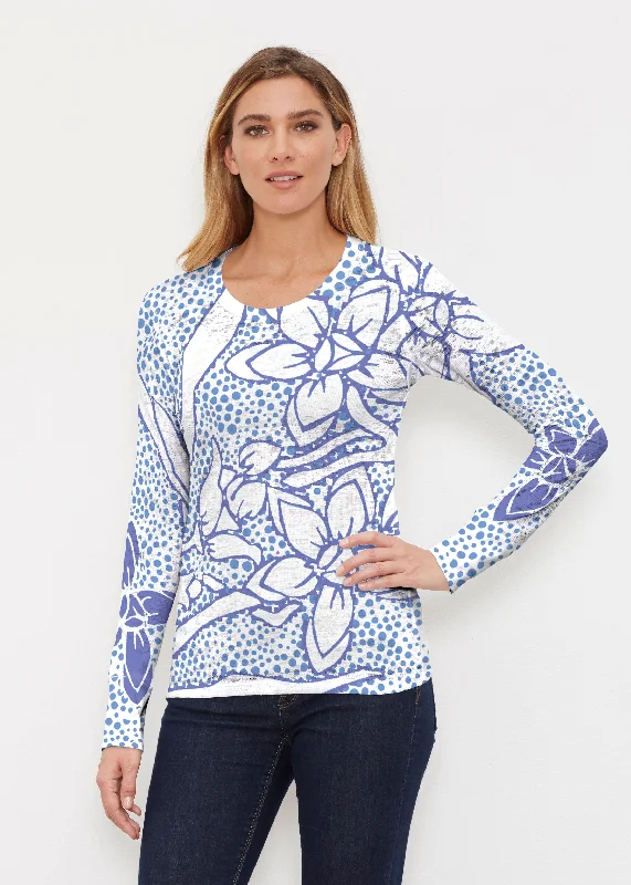 women's tops for those who want to invest in timeless piecesPolka Vine (8111) ~ Thermal Long Sleeve Crew Shirt