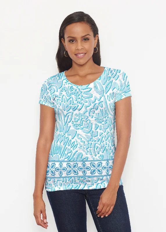 women's tops with beading accentsBohemian Summer (8072) ~ Short Sleeve Scoop Shirt