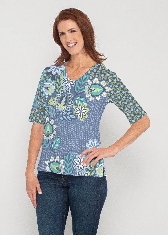 women's tops for fashion-conscious professionalsPhoebe (13581) ~ Signature Elbow Sleeve V-Neck Top