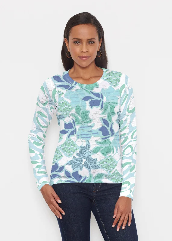 women's tops for those who believe in expressing their individuality through fashionSail Blue (8087) ~ Signature Long Sleeve Crew Shirt