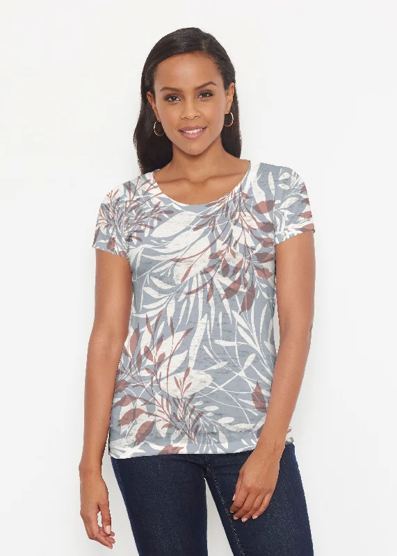 women's tops with geometric patternsFall Foliage (8013) ~ Short Sleeve Scoop Shirt