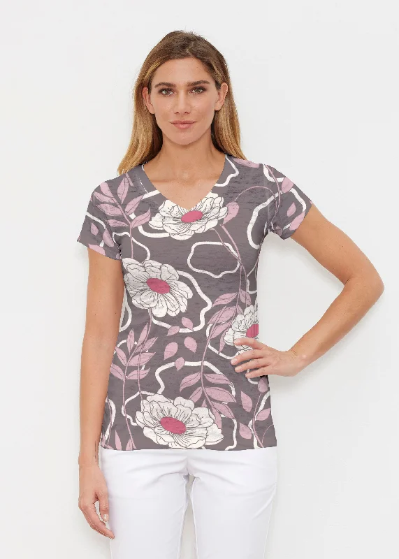 women's tops for those who want to stay on top of the latest fashion trends and wear pieces that are both stylish and on-trendClarisse (8125) ~ Signature Cap Sleeve V-Neck Shirt