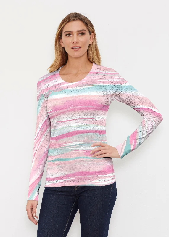 women's tops for black-tie affairsSand Dunes Pink (16250) ~ Thermal Long Sleeve Crew Shirt