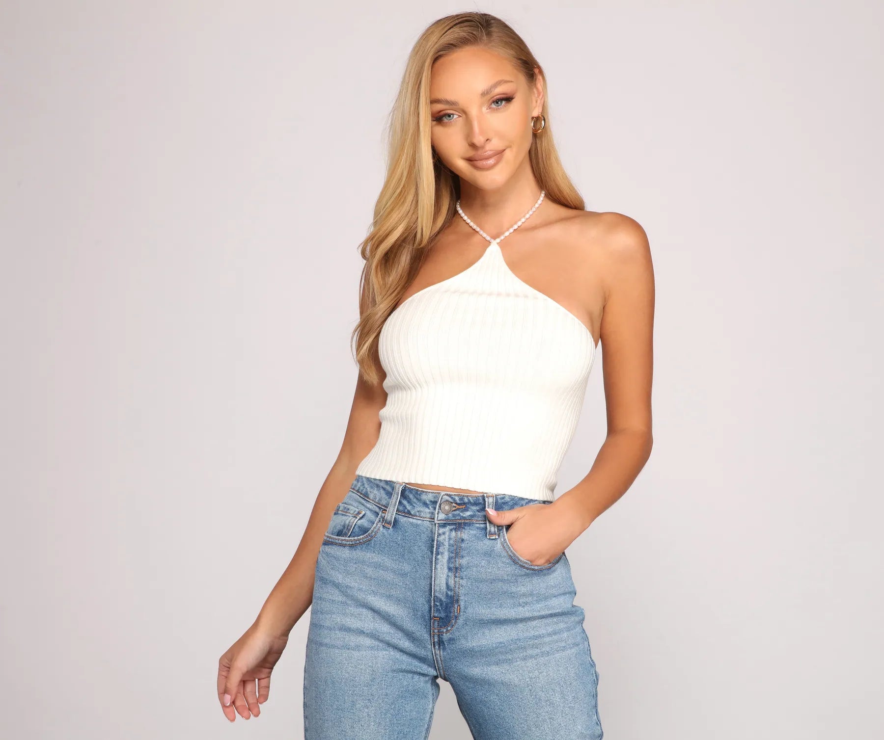 women's tops for cocktail partiesChic Beauty Halter Crop Top