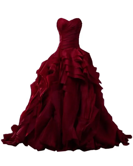 Formal Dress for Beach WeddingsBurgundy Evening Gowns,Ball Gown Formal Dress,Evening Gowns For Teens Y1558