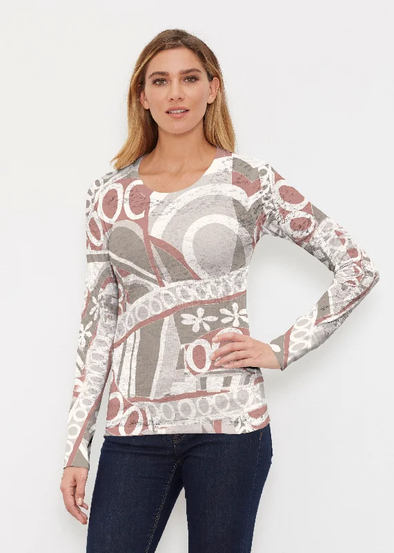 women's tops with built-in brasRusty O"S (8162) ~ Thermal Long Sleeve Crew Shirt