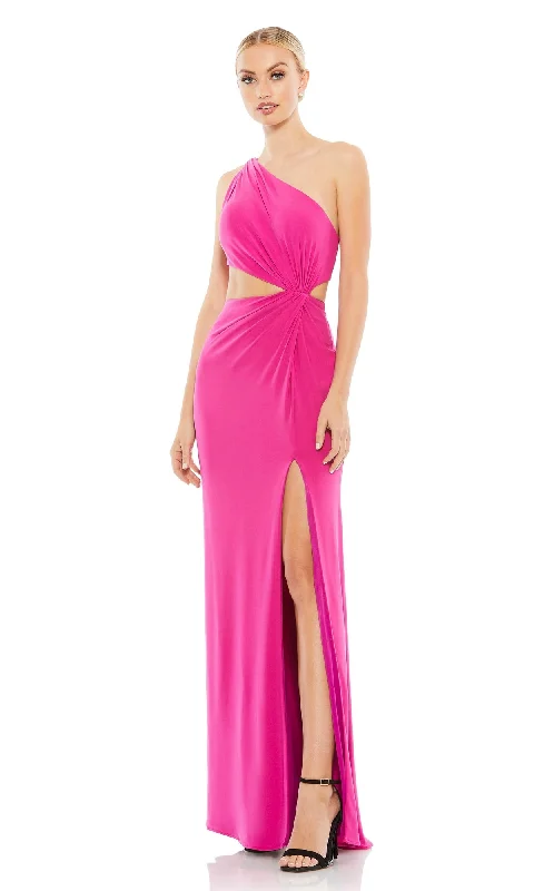 Formal Dress for Cruise Ship EventsBright Pink Long One-Shoulder Formal Dress 67937