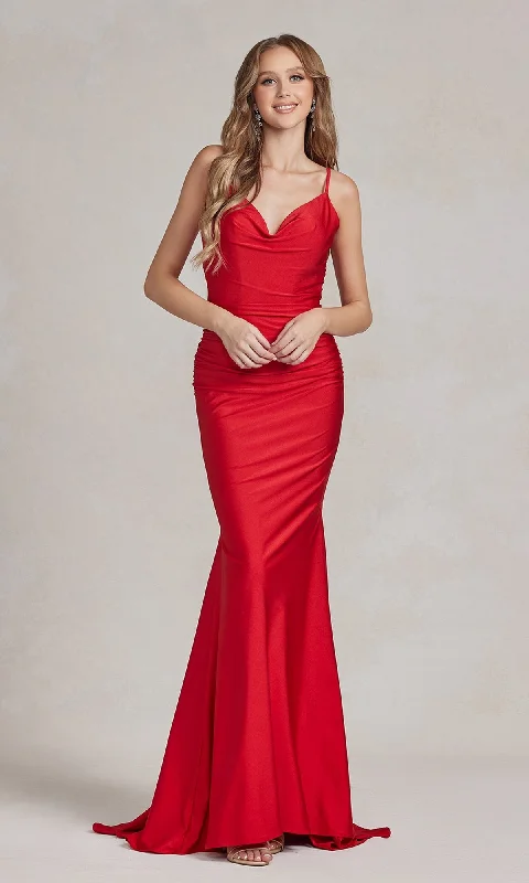 Formal Dress for Beauty ContestsCowl-Neck Simple Long Formal Dress