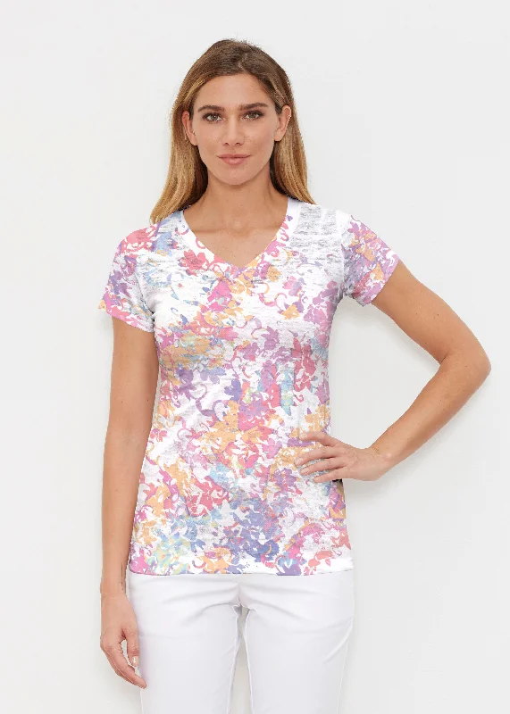 trendy women's topsLovely (19207) ~ Signature Cap Sleeve V-Neck Shirt