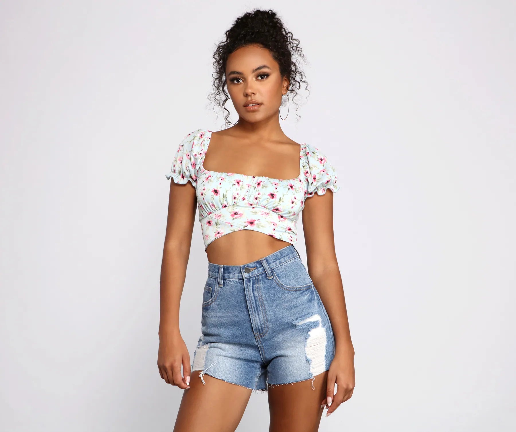 women's tops for vintage fashion enthusiastsBlooming Beauty Floral Crop Top