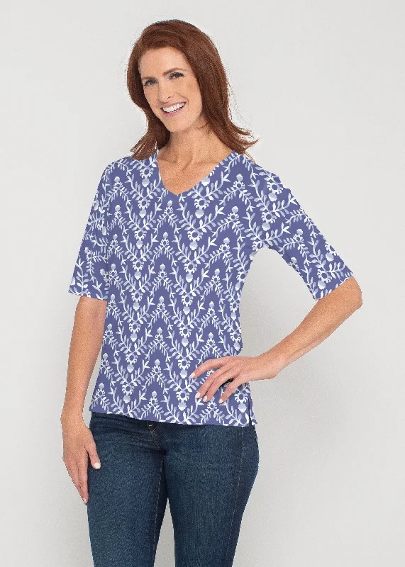 women's tops for those who seek both style and comfortBudding Antlers (8030) ~ Signature Elbow Sleeve V-Neck Top