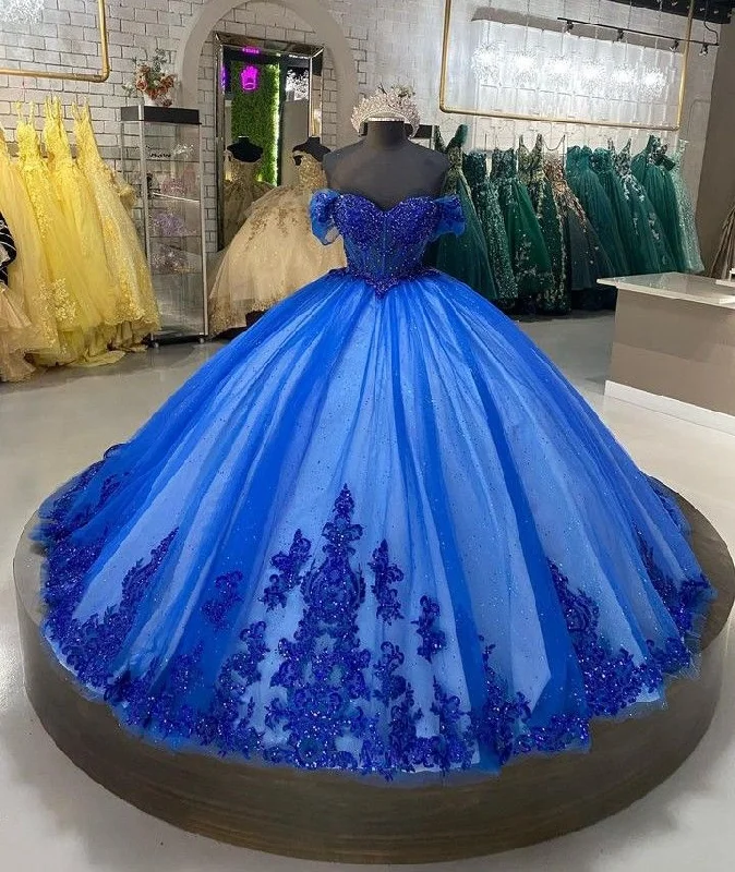 Formal Dress for Bar MitzvahsRoyal Blue Ball Gown Quinceanera Dresses Beading Sweet 16 Dress Y5551